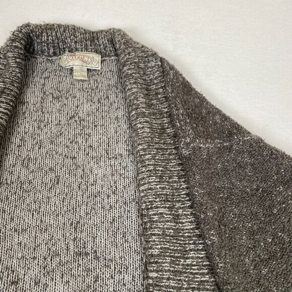 Vintage 90s Grey Cowl Neck Nuggets Cardigan Sweater Size Large - Picture 4 of 10